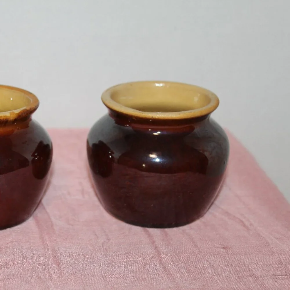Vintage Heinz 57 Mustard Crock Bean Pots (2)
